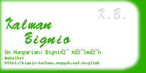 kalman bignio business card